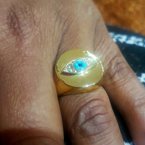 1 x Zircon Gold Eye Ring Women Ring Party Jewelry Gift Size 5.5 - Picture 3 of 9